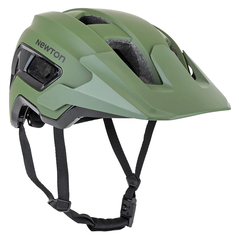 Casque Vélo Adulte Newton VTT Corsica Vert Insert Noir Taille 55-58 Visiere Réglable Réglage Molette 320 G