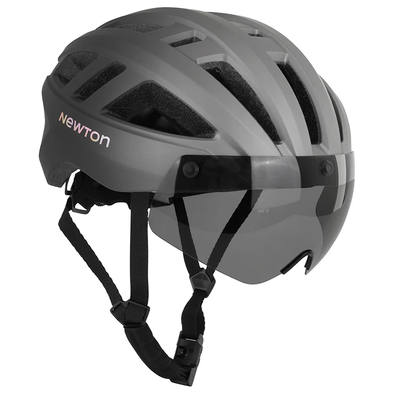 Casque Vélo Adulte Newton Urbain Venus Anthracite Mat Taille 59-61 Ecran Amovible Aimantee Réglage Molette 270 G