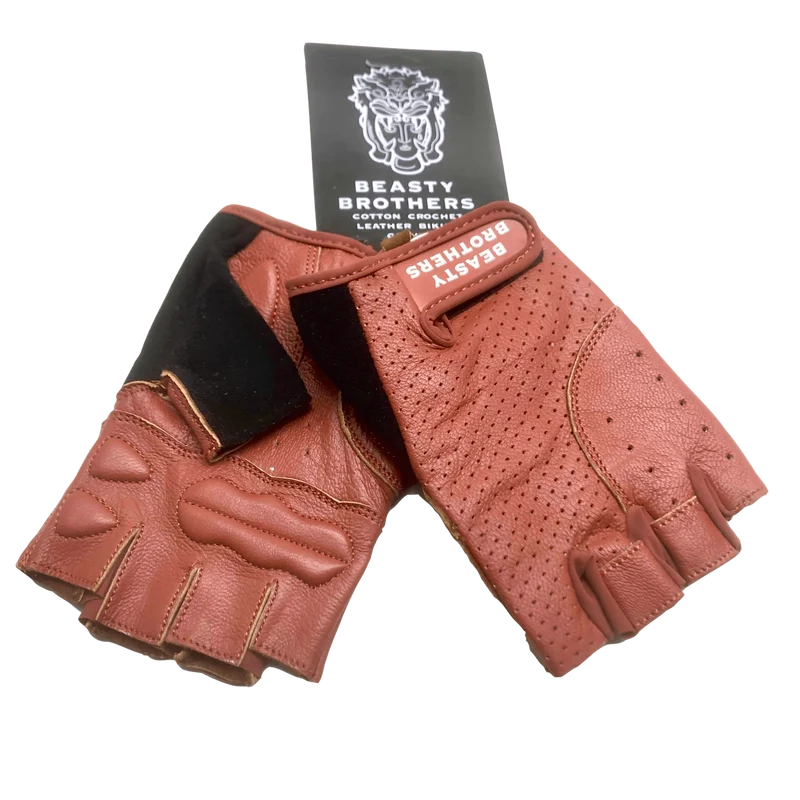 Bicycle gloves BeastyBrothers - Brown Leather