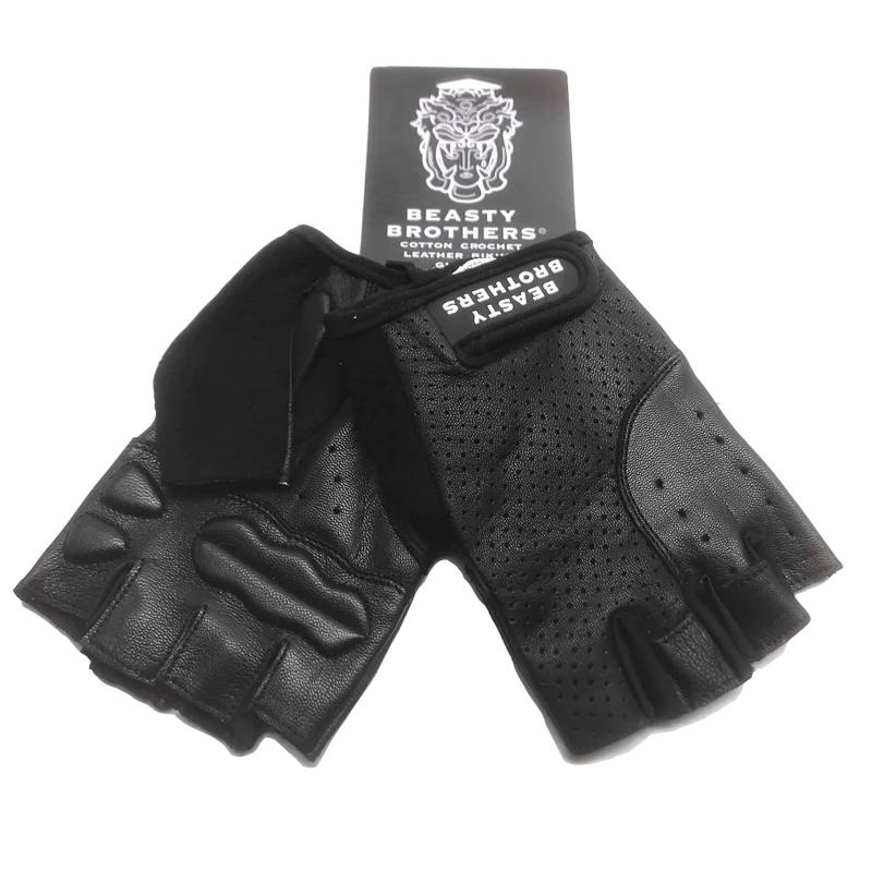 Bicycle gloves BeastyBrothers - Black Leather