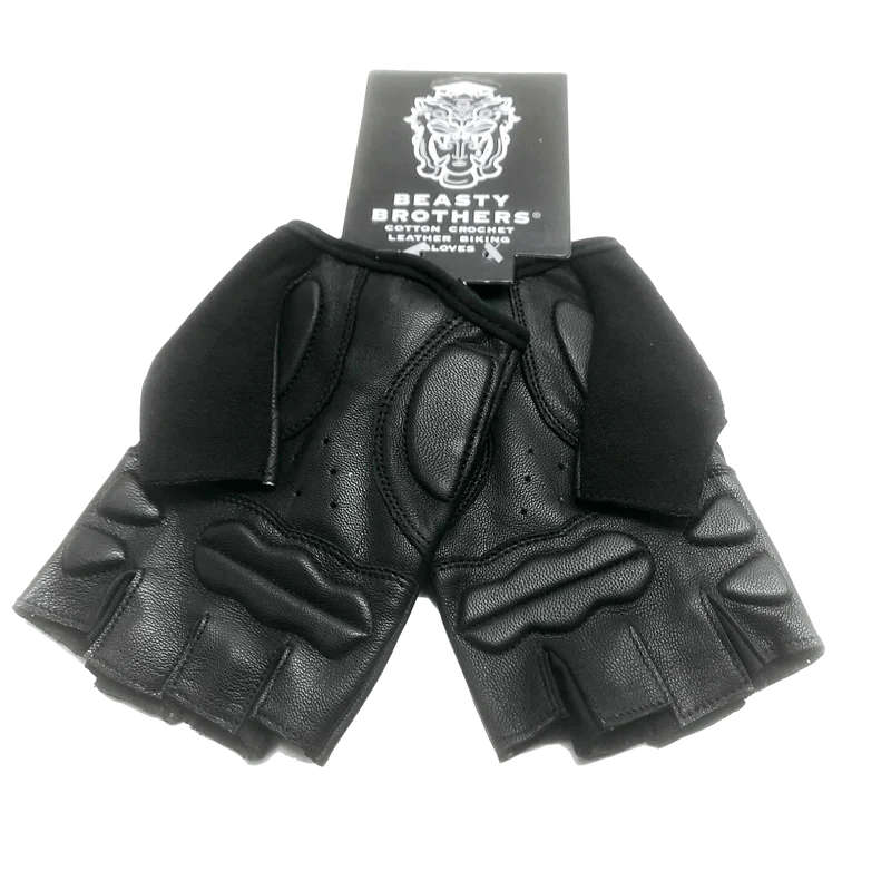 Bicycle gloves BeastyBrothers - Black Leather