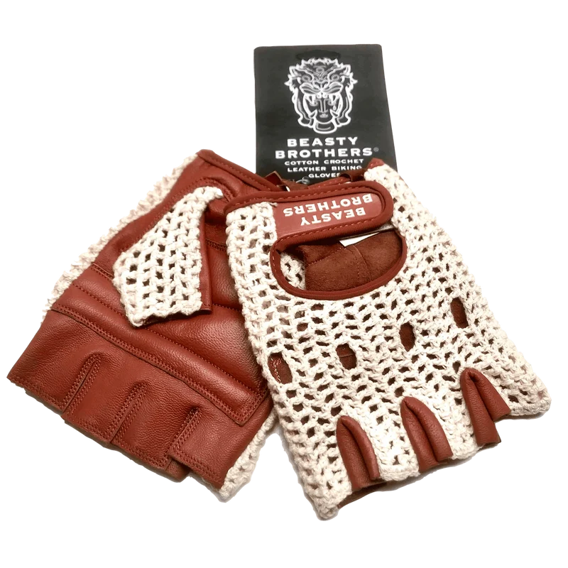 Bicycle gloves BeastyBrothers - Brown/Beige