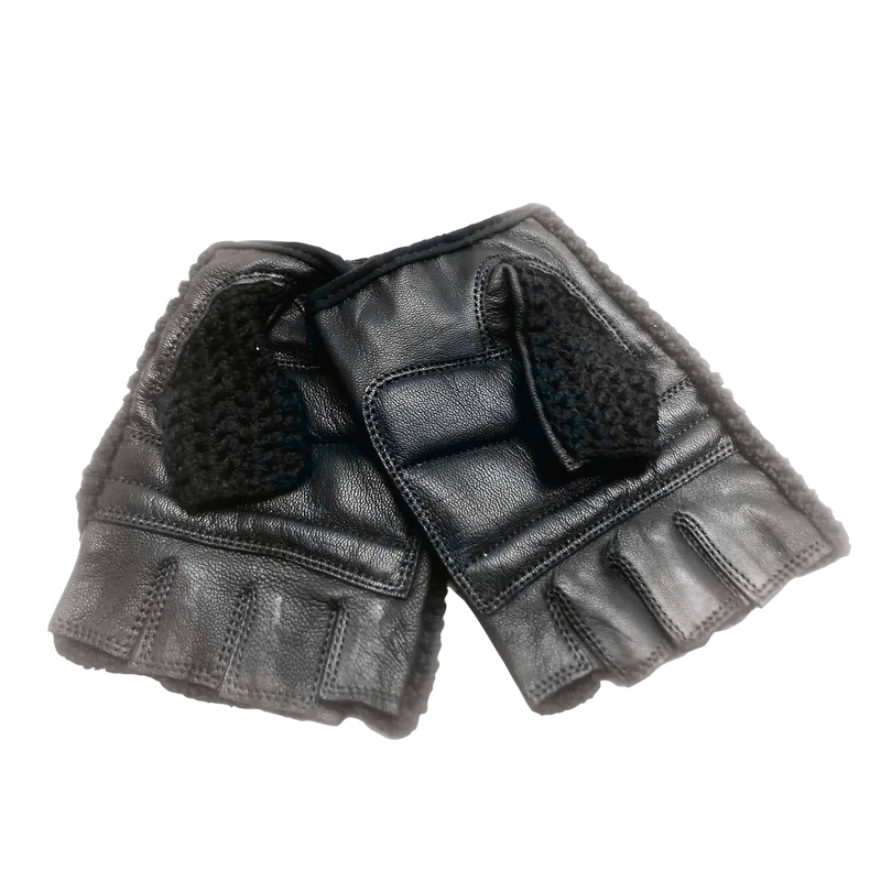 Bicycle gloves BeastyBrothers - Black Leather/Cotton