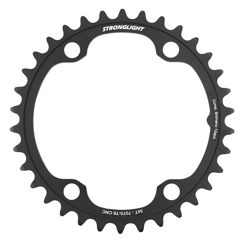 Plateau Route 4 branches Ø 110 Pour Shimano Ultegra R8100- Dura-Ace R9200- 105 R7100 Stronglight 36 dents Intérieur Noir Alu 12V. Pour Extérieur 46-50-52 dents