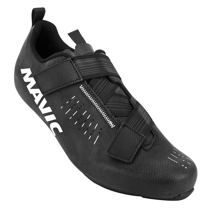Chaussure Route Mavic Aksium Strap Noir 41 1-3 Serrage Velcro Fixation 3 Points Compatible Look-Shimano (Paire)
