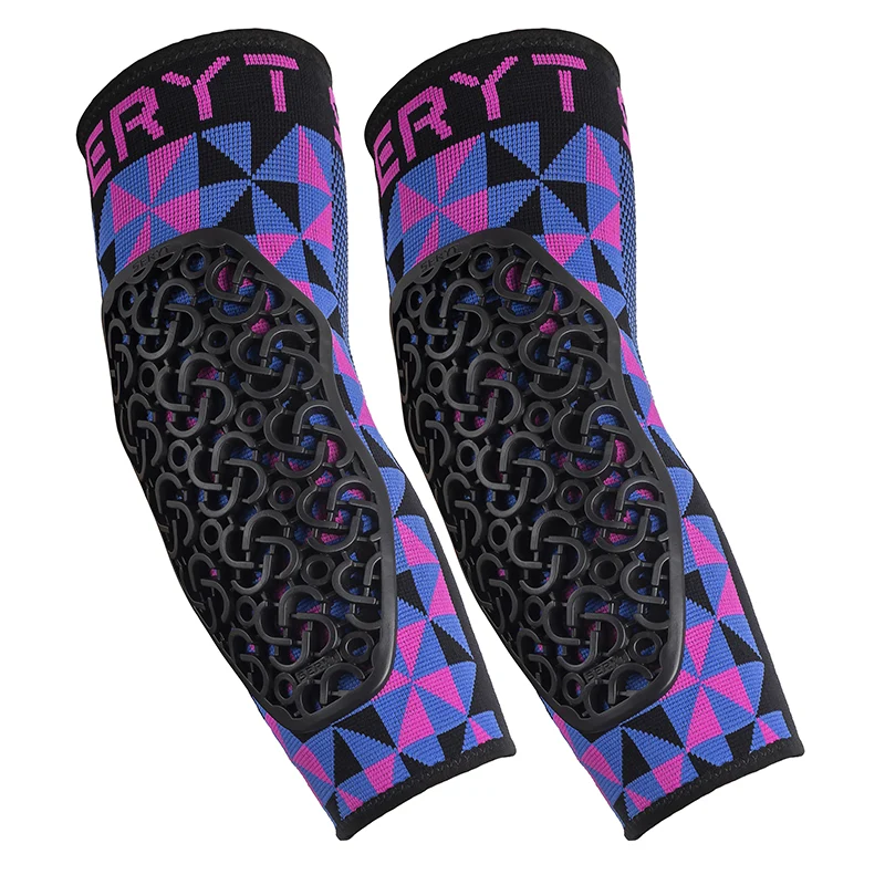 Protection Coudieres VTT Seryt Flow Arlecchino Antibacterien, Antiderapante, Sans Couture Rose-Bleu M (Vendu A La Paire) 250 G -Ce En 1621.1 Niveau 2-