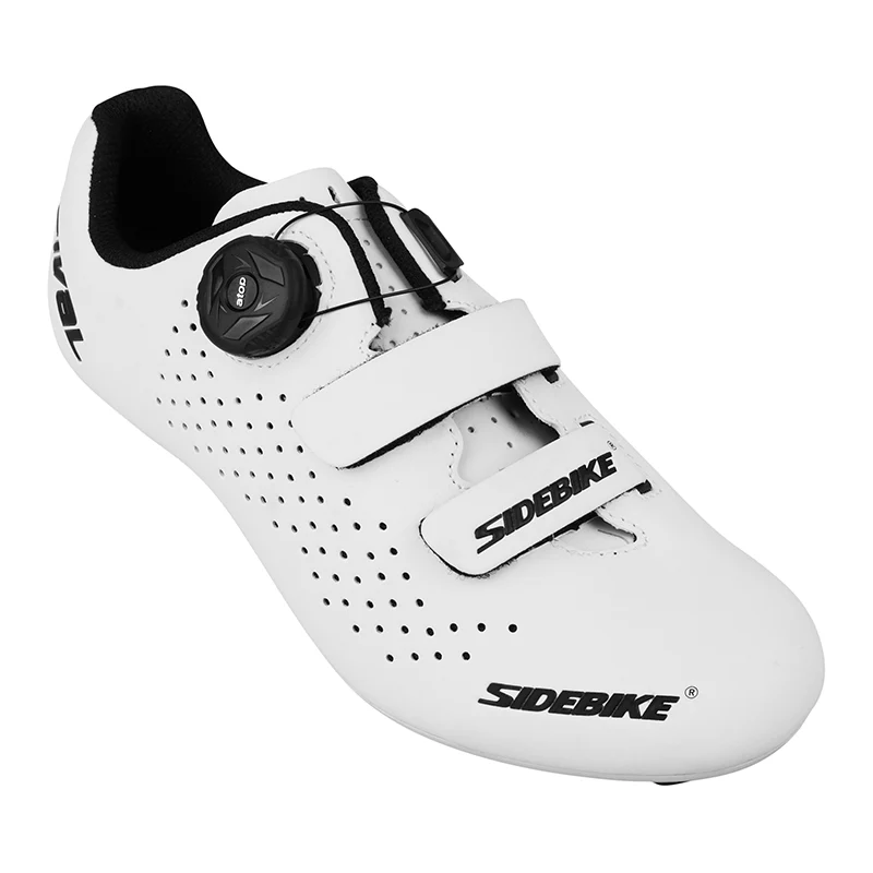Chaussure Route Sidebike Rival Blanc T40 Fixation Boa Atop-Velcro Compatible Look-Shimano (Paire)