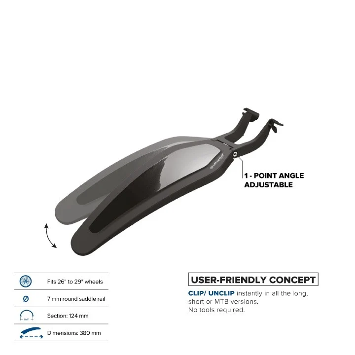 Polisport S-Mud rear mudguard for saddle rails