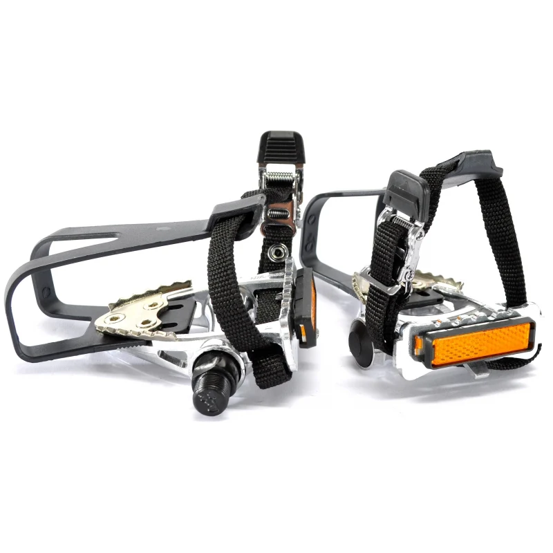 Pair of PNA road pedals with cage and straps