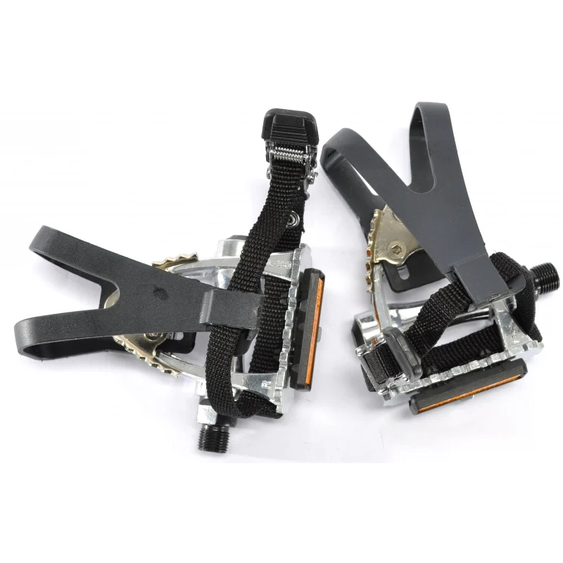 Pair of PNA road pedals with cage and straps