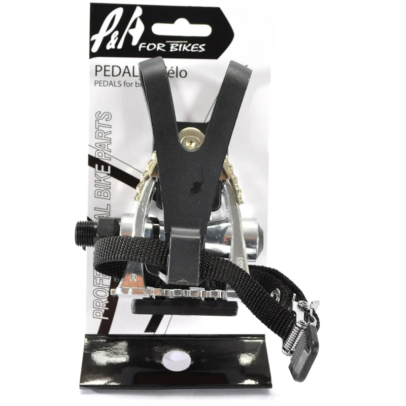 Pair of PNA road pedals with cage and straps