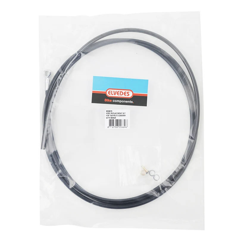 Kit Durite De Remplacement Elvedes Pour Frein Hydraulique Tektro 5.5 Noir 2000 mm (Inclus Banjo)