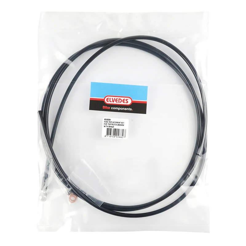 Kit Durite De Remplacement Elvedes Pour Frein Hydraulique Tektro - Trp Noir Diam 5 mm L 2000 mm (Inclus Banjo)