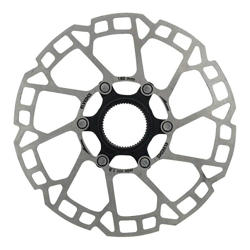 Disque De Frein VTT Centerlock Elvedes 180 mm Argent -Épaisseur 2 mm-