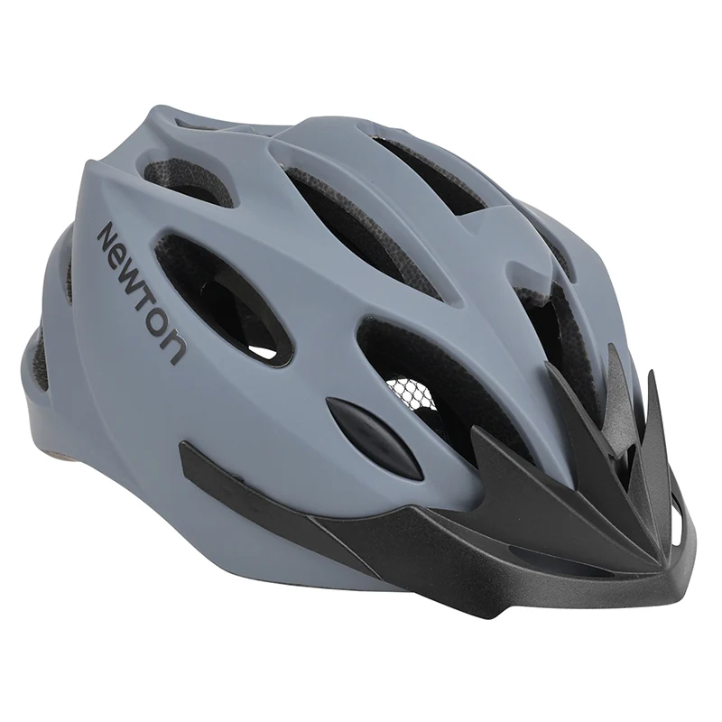 Casque Vélo Adulte Newton Route-VTT Sport Gris In-Mold Fermeture Boucle Fidlock Taille 58-61 Avec Visiere Et Lock (Vendu En Boite)