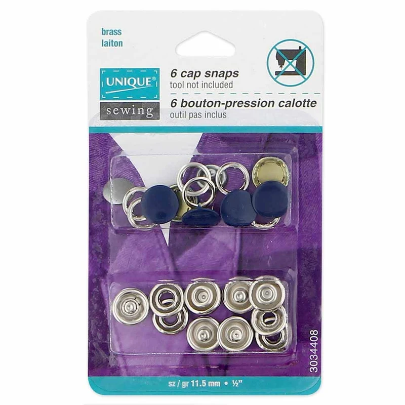 UNIQUE | Boutons-pression émaillés sans couture | 11.5 mm (1⁄2″) | 6 Paires