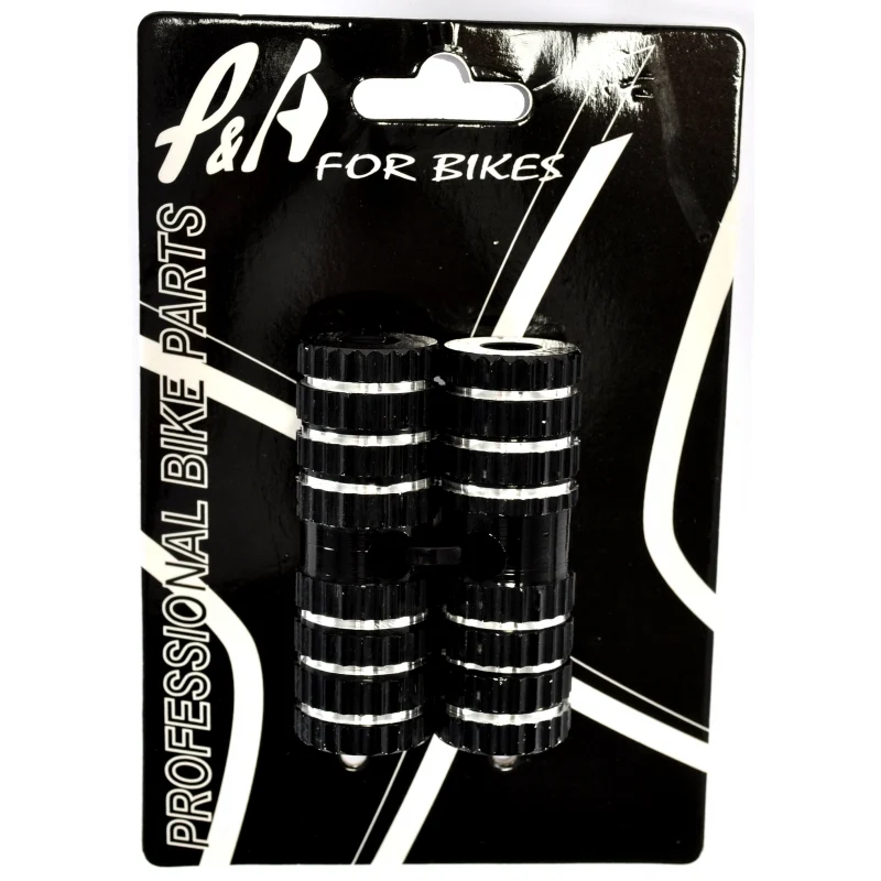 Pair of Aluminum M10 Footrests Black