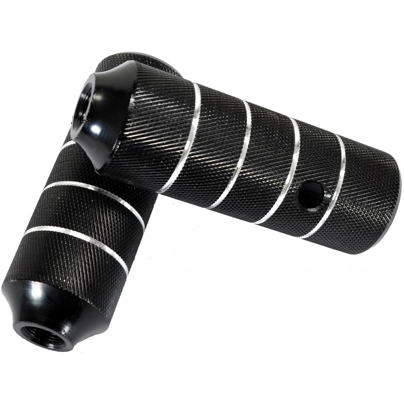 Pair of Aluminum M14 Footrests Black