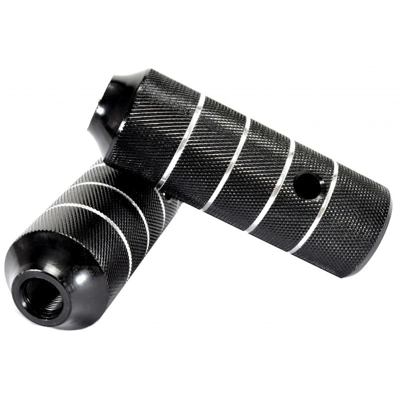 Pair of Aluminum M14 Footrests Black