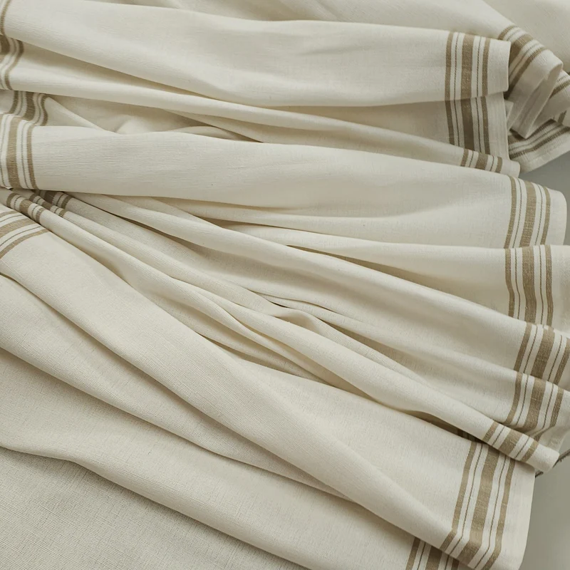 Tissu pour linge à vaisselle | Lin & Coton | Rayures Classiques