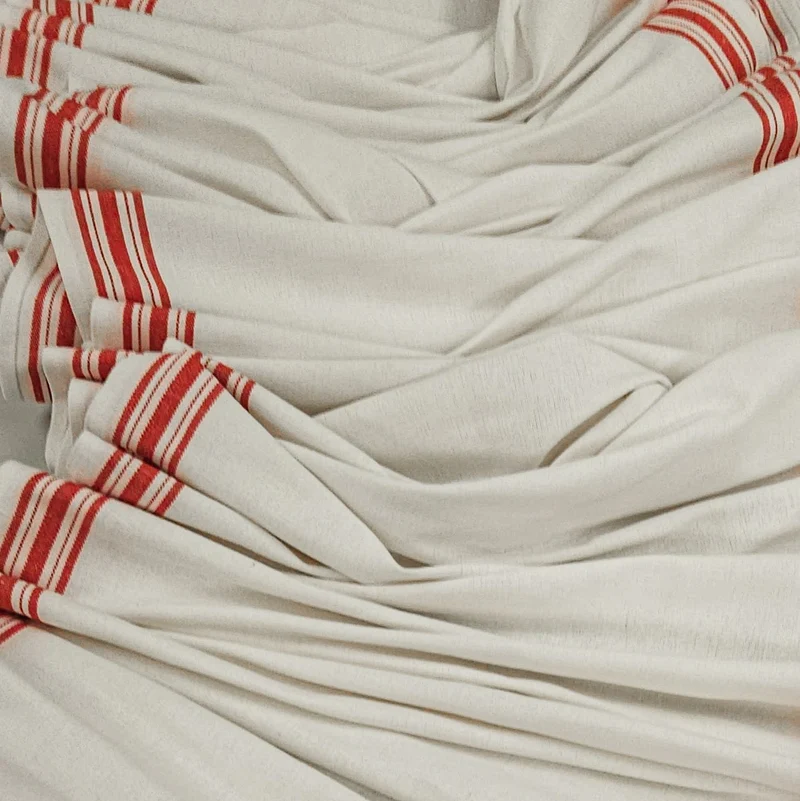 Tissu pour linge à vaisselle | Lin & Coton | Rayures Classiques