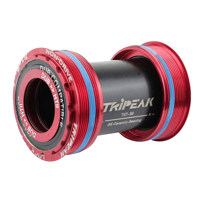 Cuvette Intégré Boîtier Filete Route Tripeak 3En1 Céramique Boite De 86 mm Diam T47 mm Pour Axe 24 mm, 28.99 mm, 30 mm (Compatible Sram Dub, Rotor 3D, Shimano, Colnago, Trek, Seka) -Cuvette Rouge-