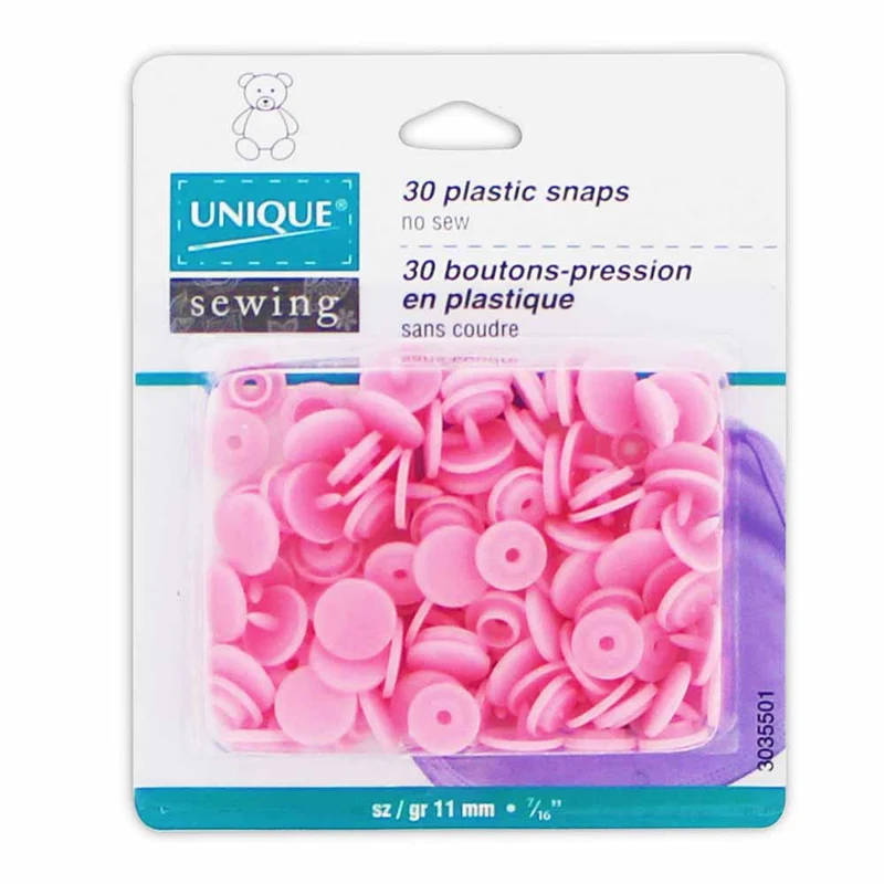 UNIQUE | Boutons-Pression en plastique | Taille 2 / 11 mm (3⁄8″) | 30 mcx