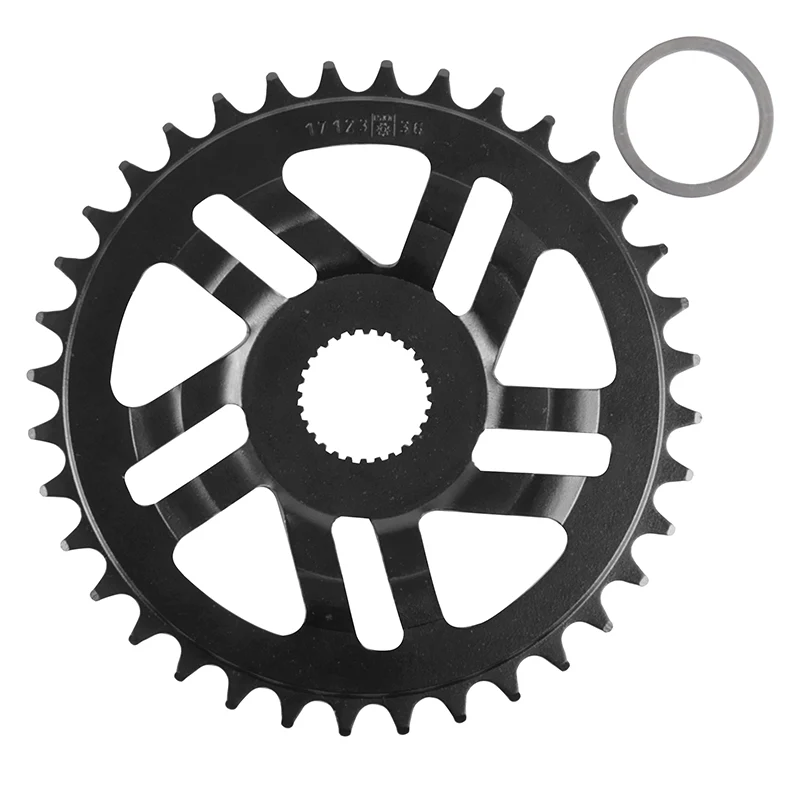 Plateau VAE-E-Bike Direct Mount Pour Bosch Esjot 36 dents Mono Noir Acier (2.38 - 1-2X3-32" - 5.65  1-2X11-128") 4Ème Generation) (Deport 2.5 mm)