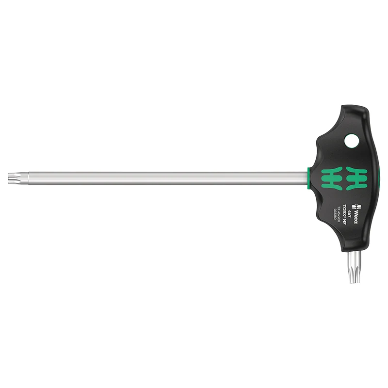 Clé Torx Manche En T Wera 467 Hf T45X200 mm Noir-Vert (Vendu A L'Unite) -Marque Allemande Pour Les Ateliers-