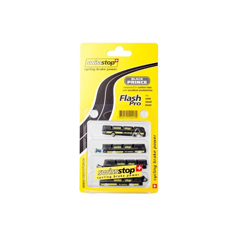 Pack of 4 SwissStop cartridges type Shimano Flash Pro Black Prince for carbon rims