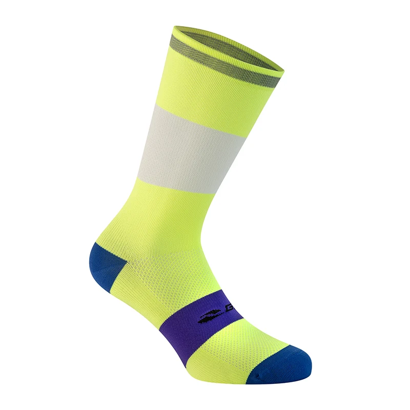 Chaussettes - Socquettes Été Gist Reflex Jaune Fluo 40-43 Avec Bande Reflechissante - Hauteur 20 cm (Paire)