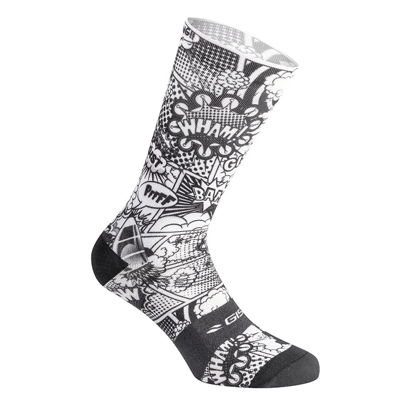 Chaussettes - Socquettes Été Gist Trendy Comics Noir Et Blanc 43-47 Ecologique - Hauteur 20 cm (Paire)