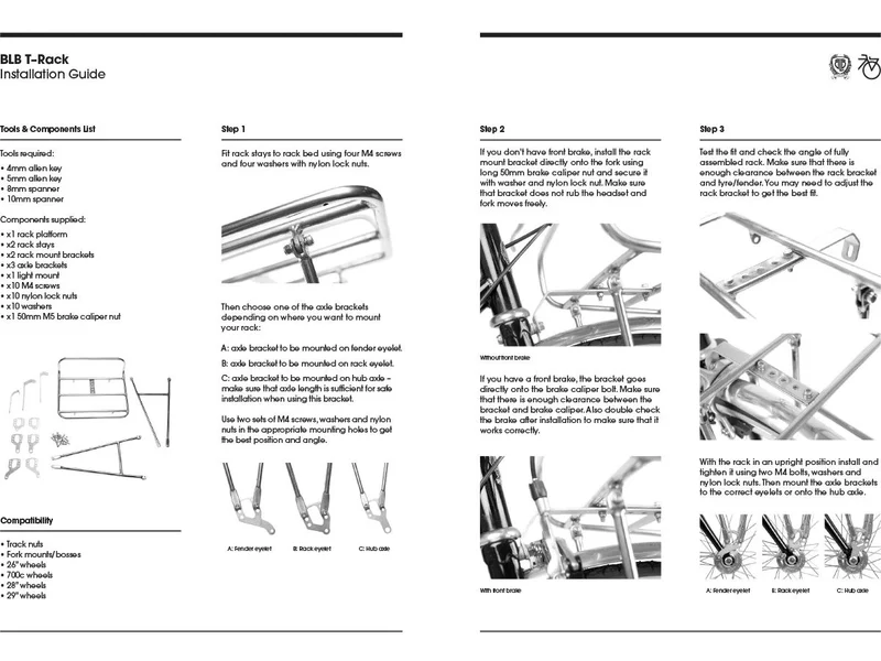 BLB T-Rack Front Rack Silver