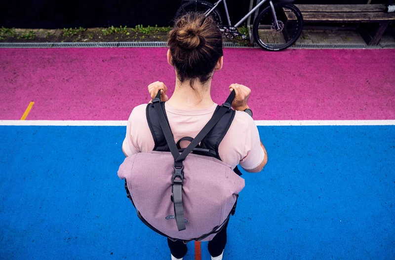Ortlieb bicycle bag carrying system