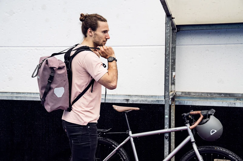 Ortlieb bicycle bag carrying system