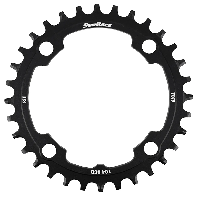 Plateau VTT 4 branches Ø 104 Pour Sunrace 32 dents Mono Noir Alu Compatible Autres Marques Narrow Wide
