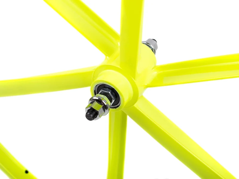 6 Spoke neon yellow spoke wheel