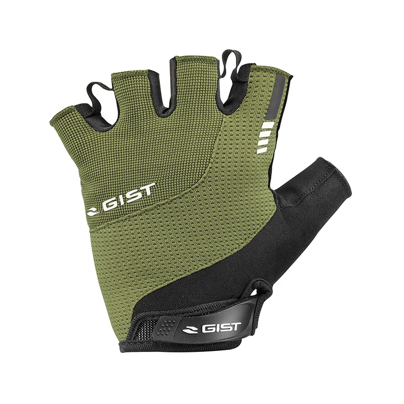 Gants Vélo Court Gist Kontrol Été Vert Militaire L (Paire Sur Carte) Avec Velcro