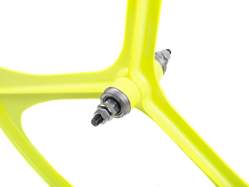 3 Spoke neon yellow spoke wheel