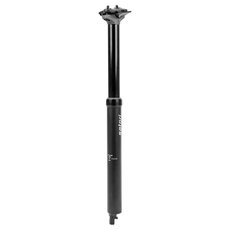 Tige De Selle VTT Télescopique Atlas Pro Alu Noir Diam. 30.9 L428 mm (Réglage Par Câble Interne Débattement 150 mm) Manette Commande Au Cintre