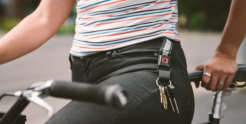 Chrome mini Buckle key ring