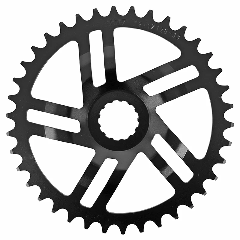 Plateau VAE-E-Bike Direct Mount Pour Bosch Esjot 38 dents Mono Noir Acier (2.38 - 1-2X3-32" - 5.65  1-2X11-128") (3Ème Generation) Sans Rondelle De Deport 2.8 mm Avec 5.8 mm