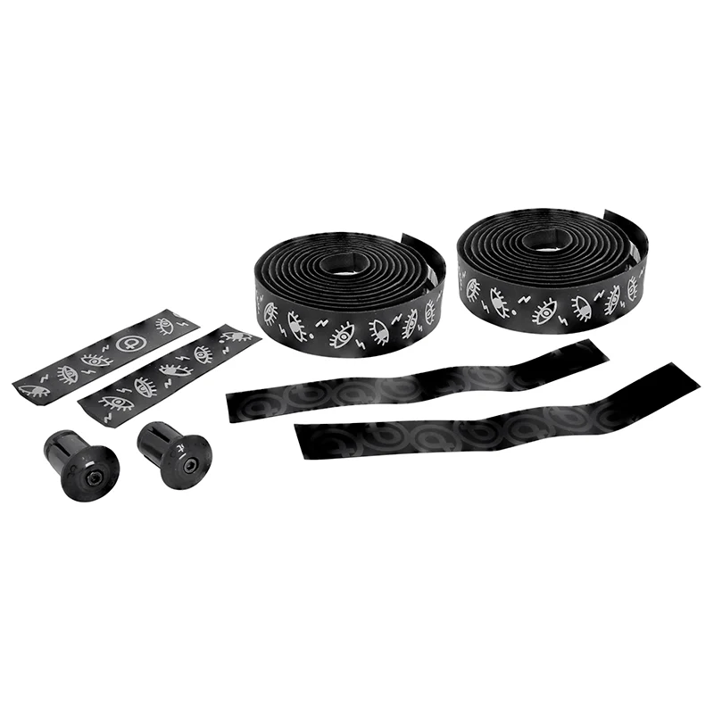 Ruban De Guidon - Cintre Btp Performance Pro Noir Motifs Reflechissants Avec Bouchons (Confortable Épaisseur 3 mm)