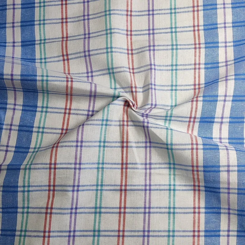 Tissu pour linge à Vaisselle | Coton & Lin | Carreaux Multicolores