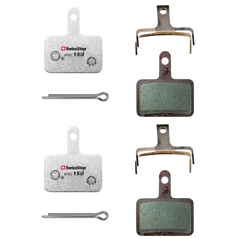 Plaquette De Frein VTT Shimano Deore M515,M486,M485,M575,M395 (Swissstop Organic - Disc 15E - Fair & Pair) (2 Paires) - Compatible VAE