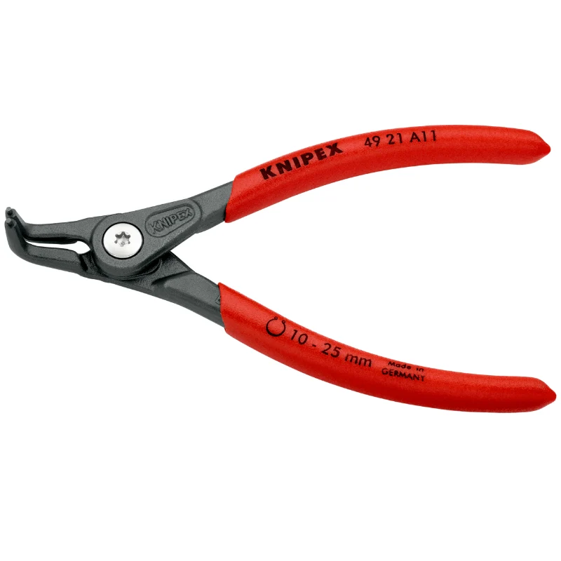 Pince A Circlips Extérieur Pro Knipex 140 mm Diam Circlips 10 A 25 mm Gris Antirouille Pointe 0,9 mm (Coudée) (49 21 A01) -Made In Germany-