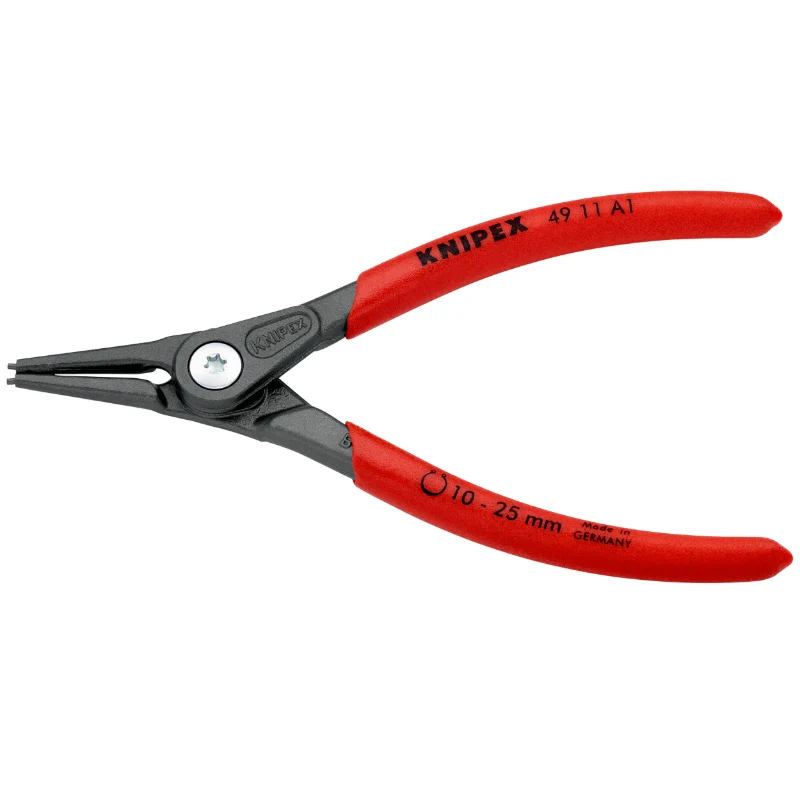 Pince A Circlips Extérieur Pro Knipex 140 mm Diam Circlips 10 A 25 mm Gris Antirouille Pointe 1,3 mm (Droite) (49 11 A1) -Made In Germany-