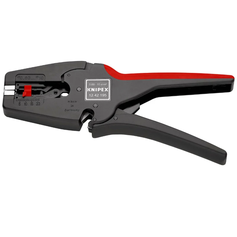 Pince A Denuder Pro Knipex Multistrip Automatique 190 mm Denudage Fil De 0,3 A 10Mm², Coupe Fil Jusqu'A 10Mm² (12 42 195) -Made In Germany -