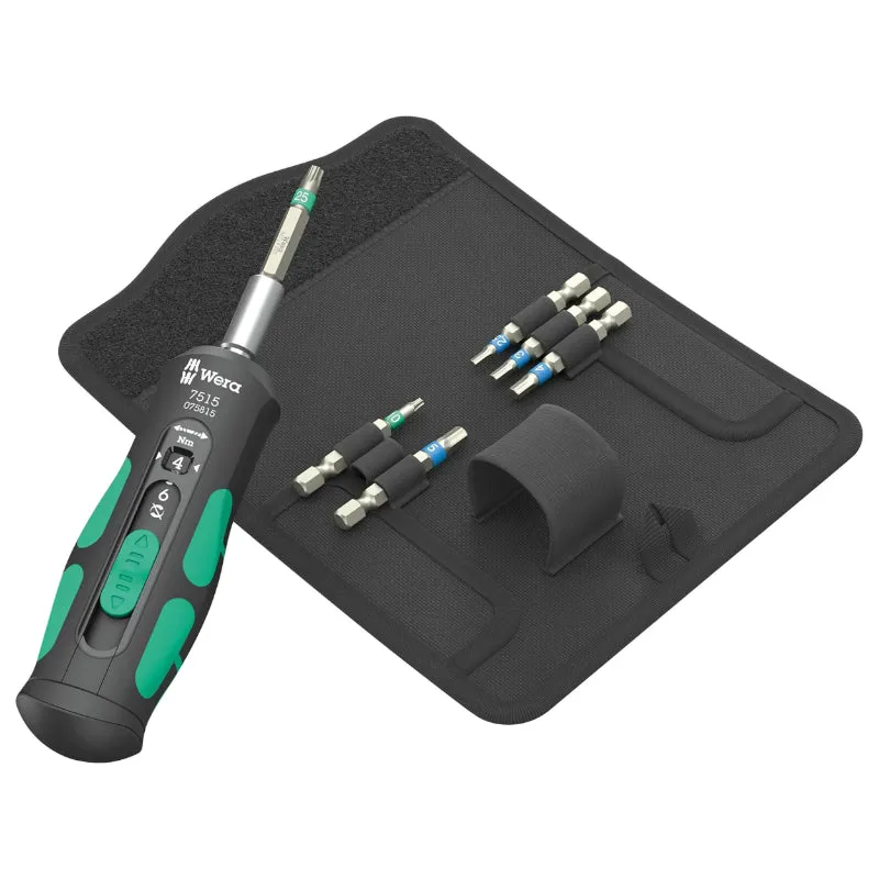Tournevis Dynamometrique Wera 7515-7 Kraftform Safe Torque Speed Bicycle 1-4 Serrage De 2 A 6 Nm Noir-Vert (Set 7 Pieces) -Marque Allemande Pour Les Ateliers-