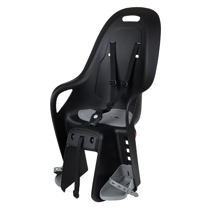 Porte Bebe-Siege Enfant Arrière Polisport A Fixer Sur Porte Bagage Fixation Etau Koari Noir Coussin Gris (9 A 22Kgs) Compatible VAE Homologué En 14344 En Boite Individuelle